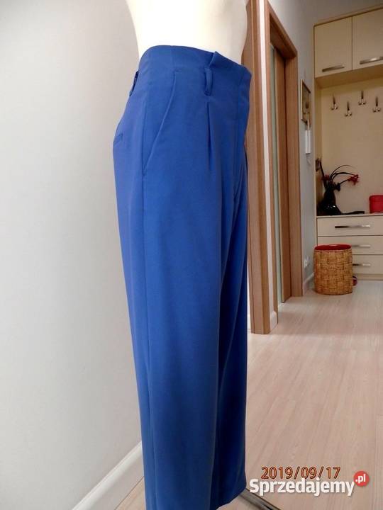 Spodnie HM Paperbag Wysoki Stan Niebieskie Nowe Spodnie Łomża sprzedam