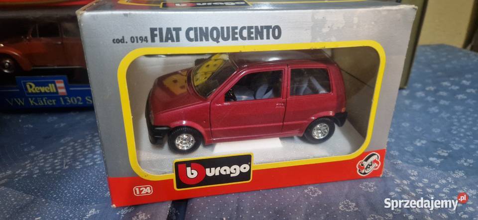Fiat cinquecento 124 burago oryginalne pudelko Łódź