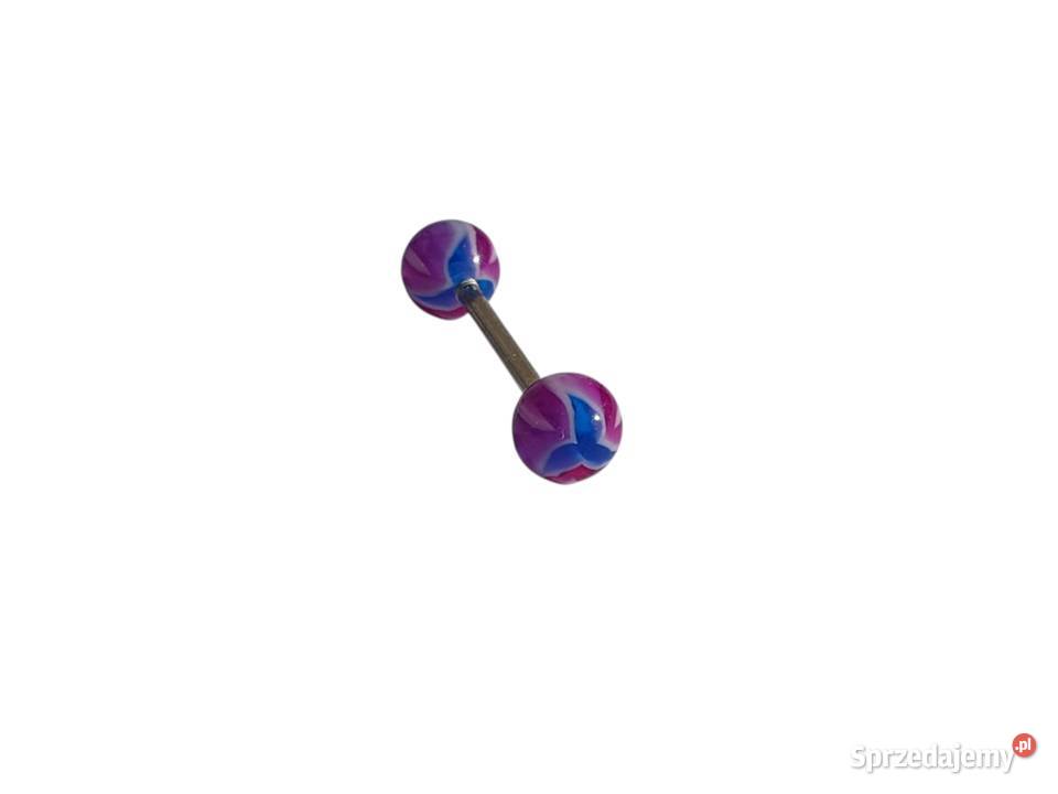 Kolczyk piercing sztanga kolorowe kulki pręt Cieszyn