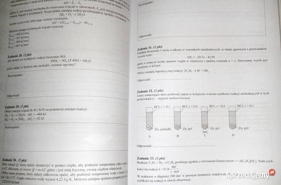 Chemia Fundamenty Zadania przedmaturalne P miękka lubelskie Chełm sprzedam