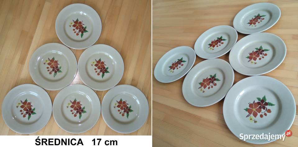 Talerze deserowe 6 Tułowice PRL retro vintage Warszawa