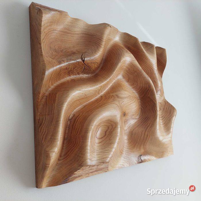 Panel ścienny fale 3D olejowana dekoracja Obrazki i obrazy zachodniopomorskie Malechowo