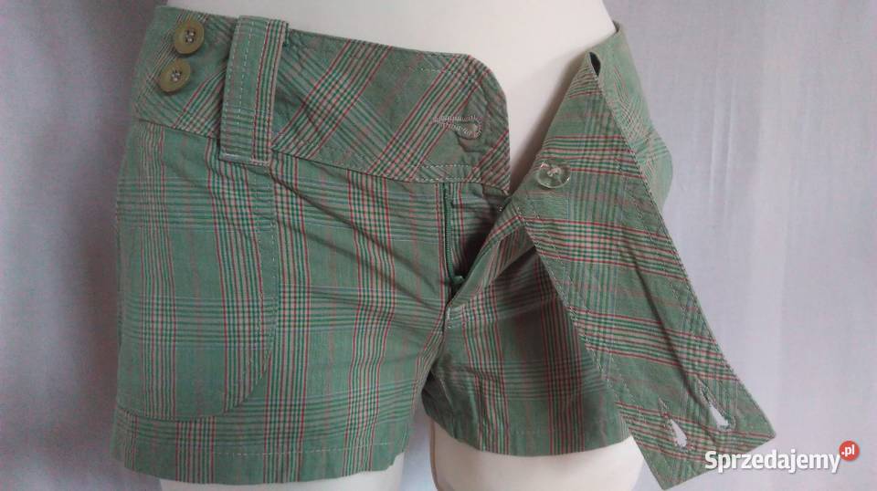 Spodenki zielone BIODRÓWKI kratka r 3638 Topshop Pozostałe Białystok