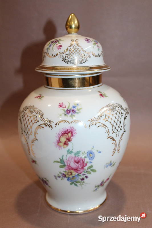 Porcelanowa amfora w kwiaty wys 27 472 Szczecin