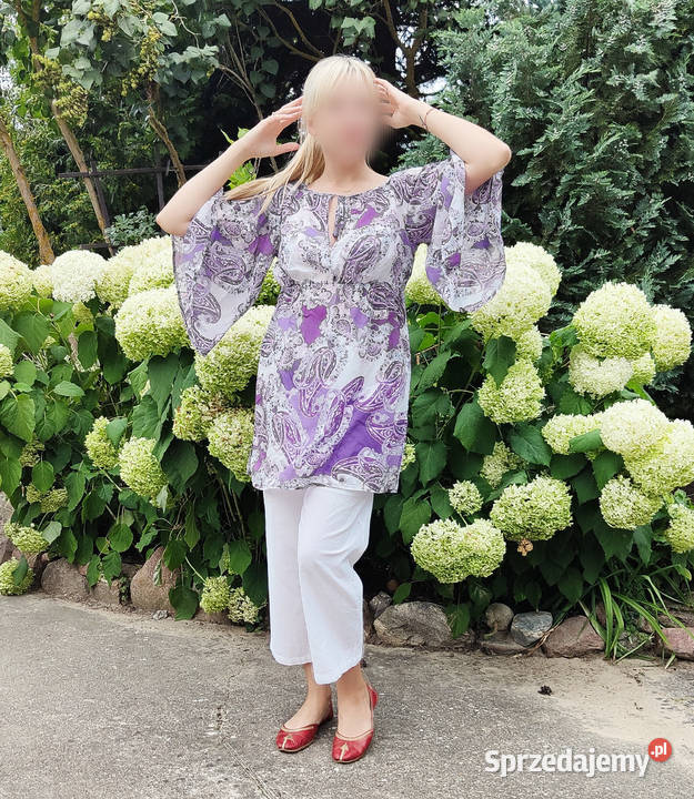 Boho tunika Benetton S 36 bawełna hippie bluzka Bluzki i koszule zachodniopomorskie Szczecin