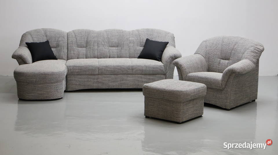 TŁN Narożnik funkcja spania fotel PUFA szary sprzedam