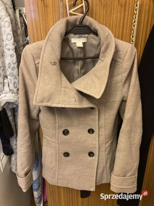 Krótki beżowy płaszczyk HM S Ząbki