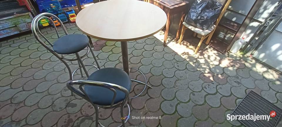 Stolik barowy okrągły kawowy krzesła hokery Skarżysko-Kamienna sprzedam