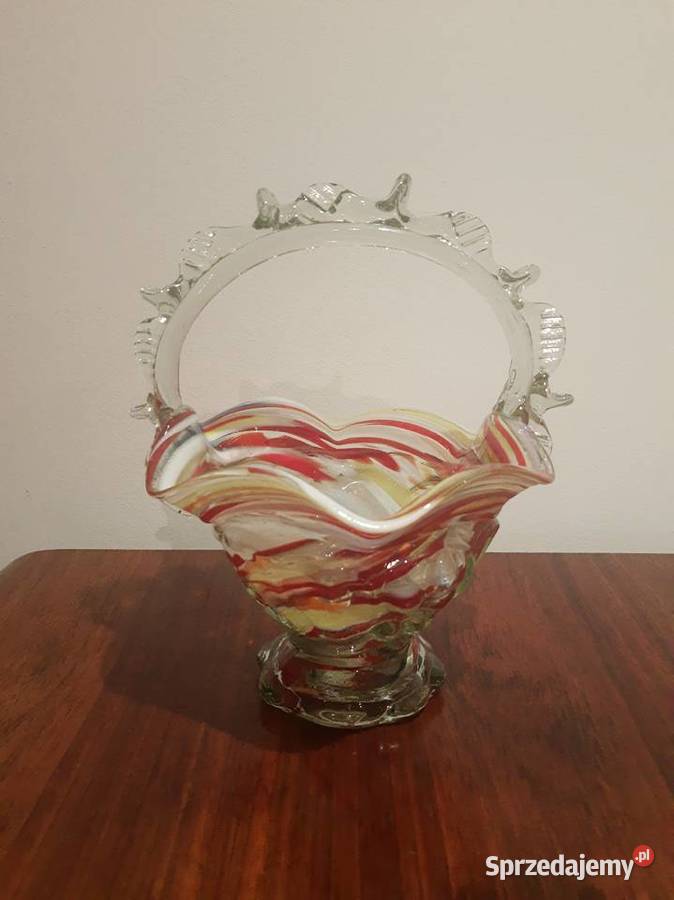 Szklany koszyk lata 6070PRL Kraków