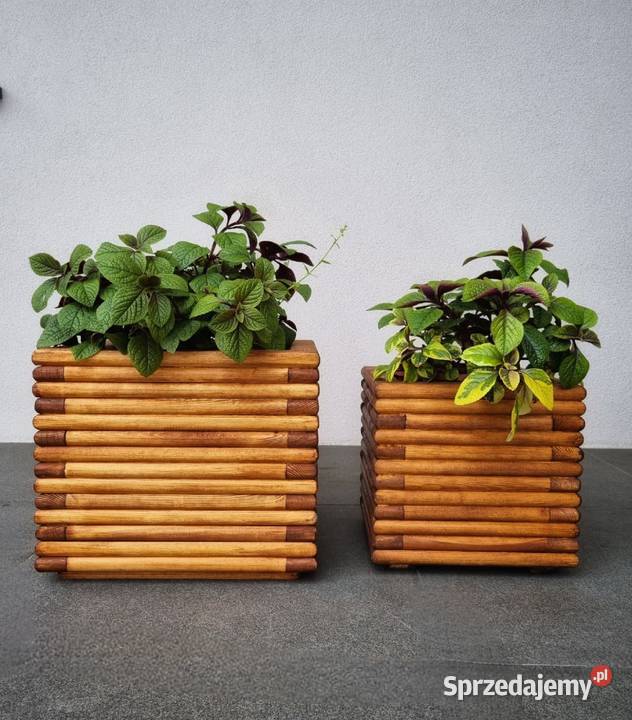 Donice nowoczesne 3D drewniane Zestaw 2 donic śląskie Kalety