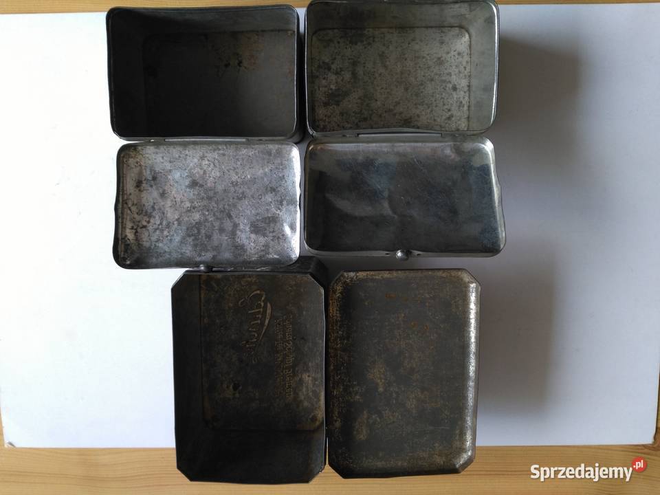 3 x stara przedwojenna metalowa puszka Weska śląskie Dąbrowa Górnicza