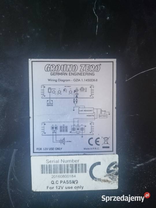 Subwoofer Ground zero 12spl ze wzmakiem gziw Ilość kanałów 1