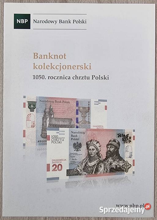 NOWY Folder do Banknotu 1050 Rocznica Chrztu