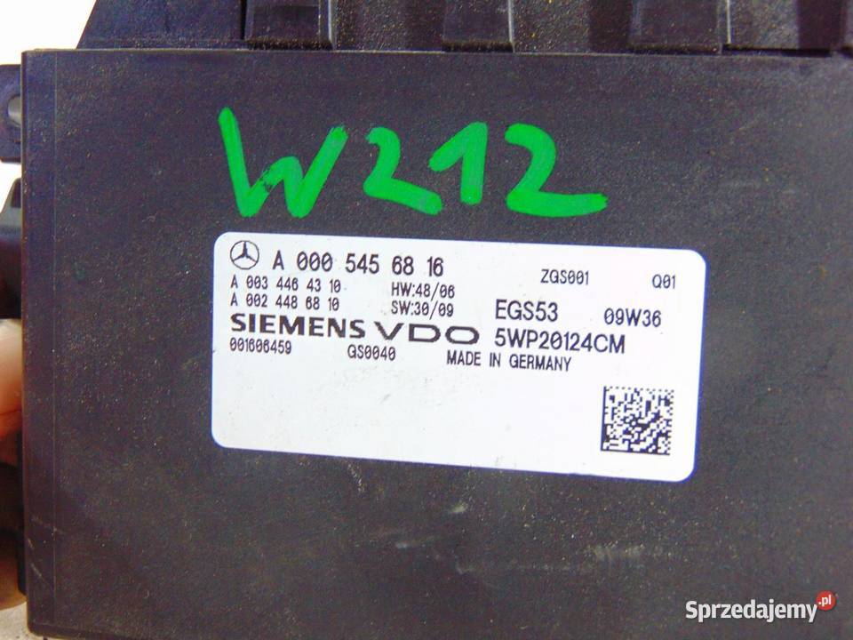MODUŁ STEROWNIK SKRZYNI W212 A0005456816
