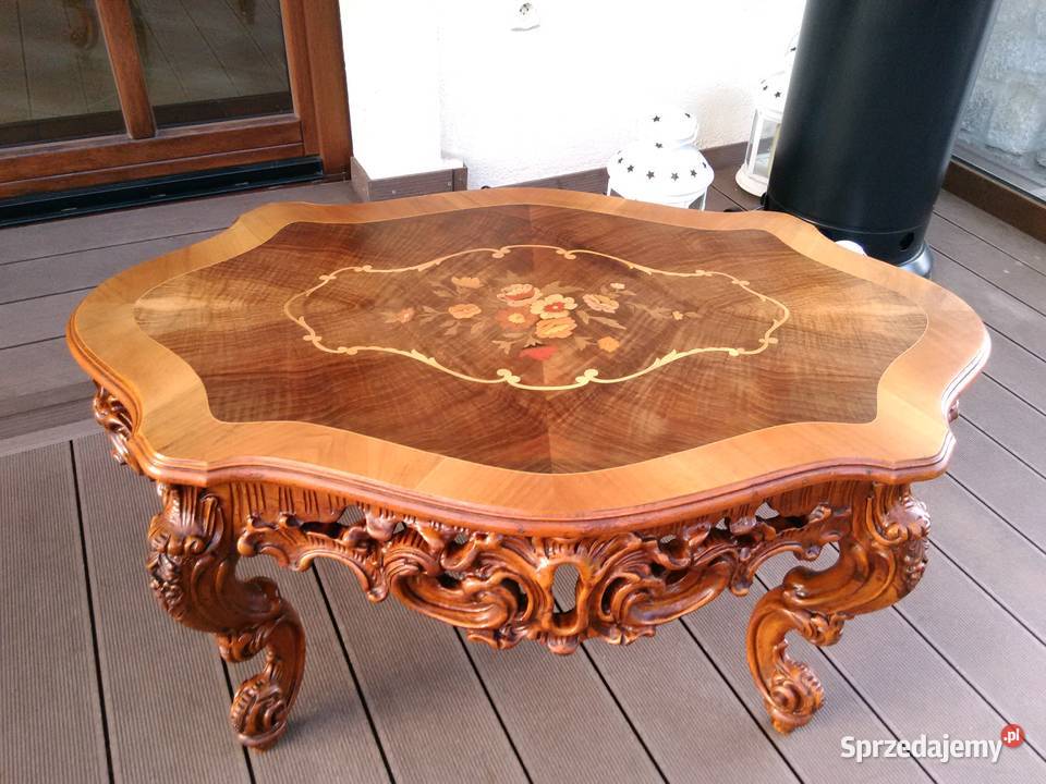 Stolik Barokowy Rzeźbiony Antyk łódzkie Kluki