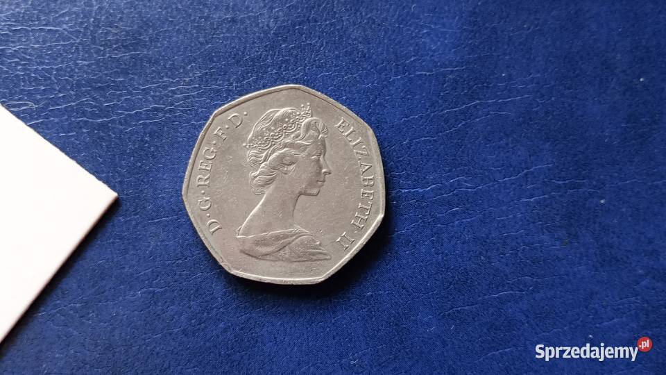 Stare monety 50 pens 1973 Wielka Brytania podkarpackie Lesko