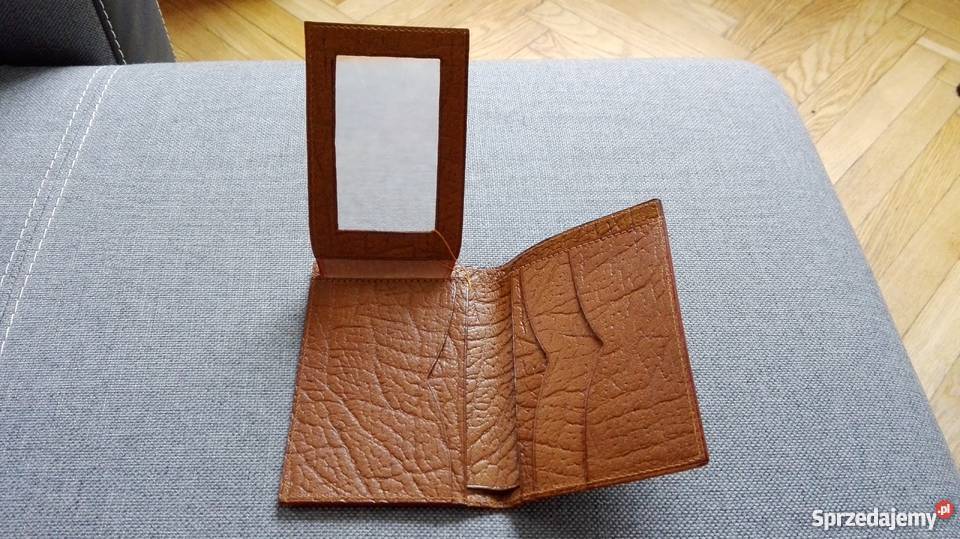Pamiątki z PRL DUŻY SKÓRZANY PORTFEL BEŻ Łódź sprzedam