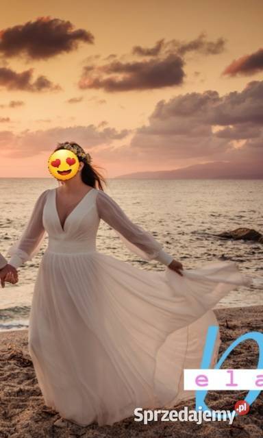 Suknia ślubna r4042 śmietankowa sprzedam
