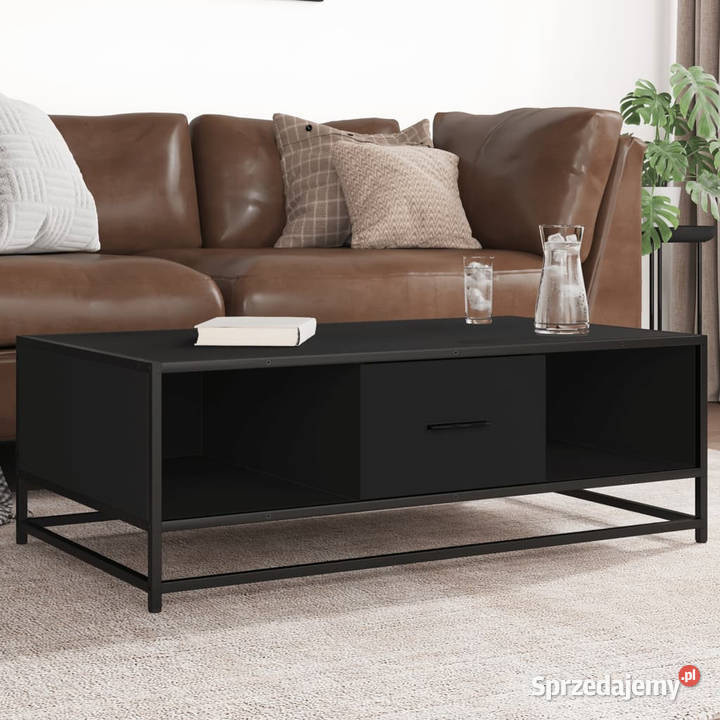 Stolik kawowy czarny 100x57x35 materiał Warszawa sprzedam