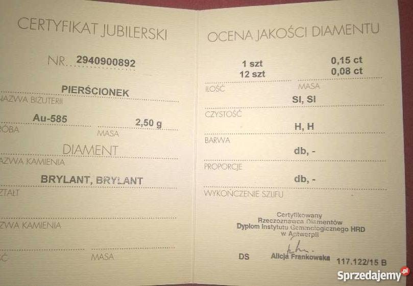 pierścionek z brylantami Apart Katowice