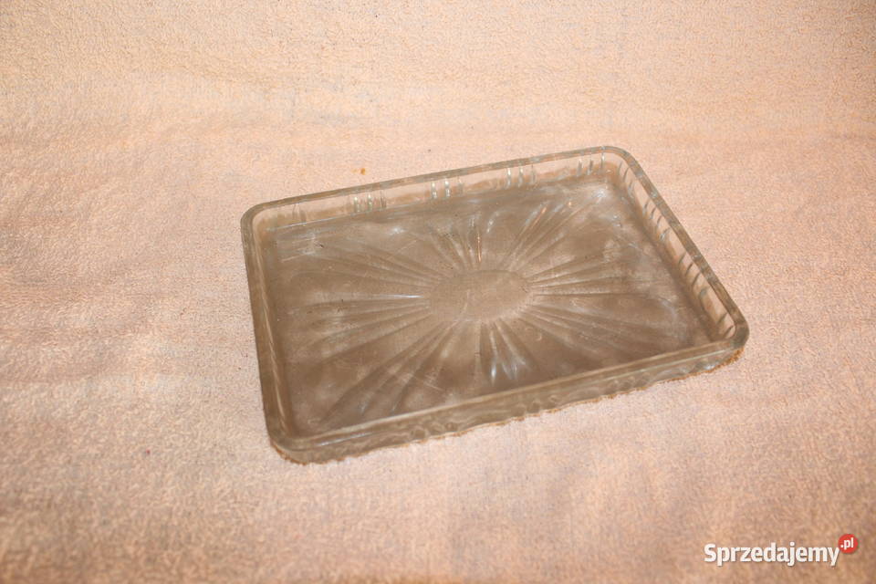 Półmisek Prostokątny Kryształ Szkło PRL Unikat Chorzów