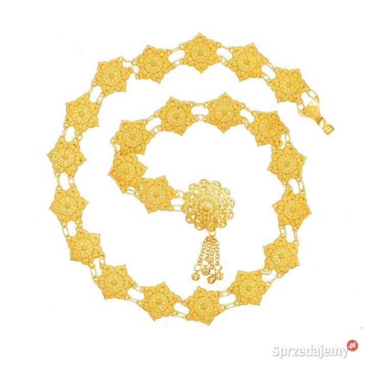 Orientalny metalowy pas pasek złoty kolor Szczecin