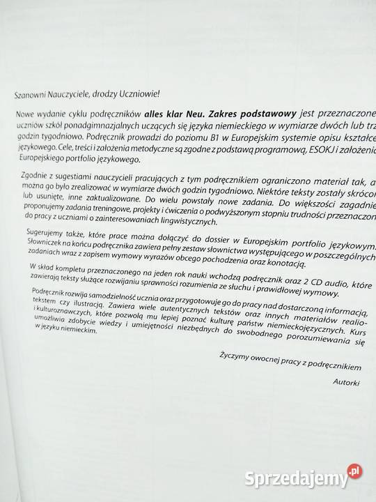 alles klar 2 podręcznik niemiecki kursy językowe Warszawa