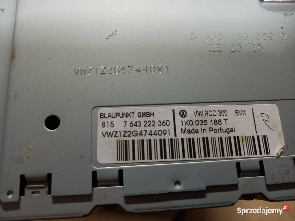 RADIO CD VW CADDY TOURAN sprawne z KODEM łódzkie
