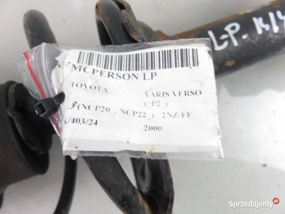 MCPERSON LEWY PRZEDNI TOYOTA YARIS VERSO 13 B Zawieszenie i amortyzacja sprzedam