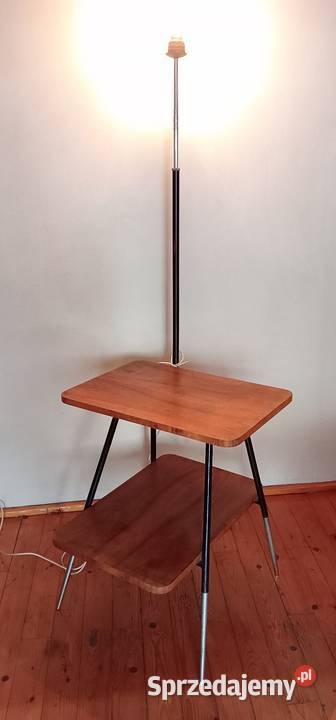 Stolik Vintage z lampą Lata 60 oryginał 60cm Stoliki kawowe i ławy Jaworzno sprzedam