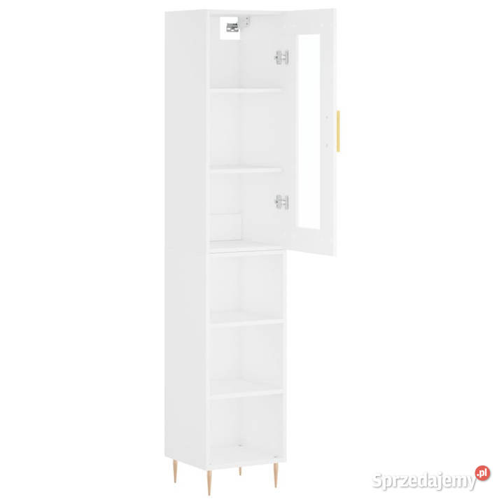 Wysoka szafka biała 345x34x180 materiał mazowieckie Warszawa