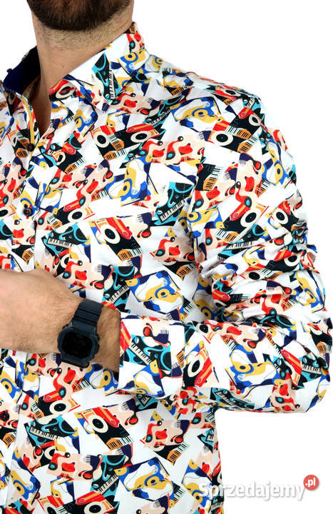 DANIEL BESSI Koszula Męska Fb037 Kolorowa Ostrów Wielkopolski