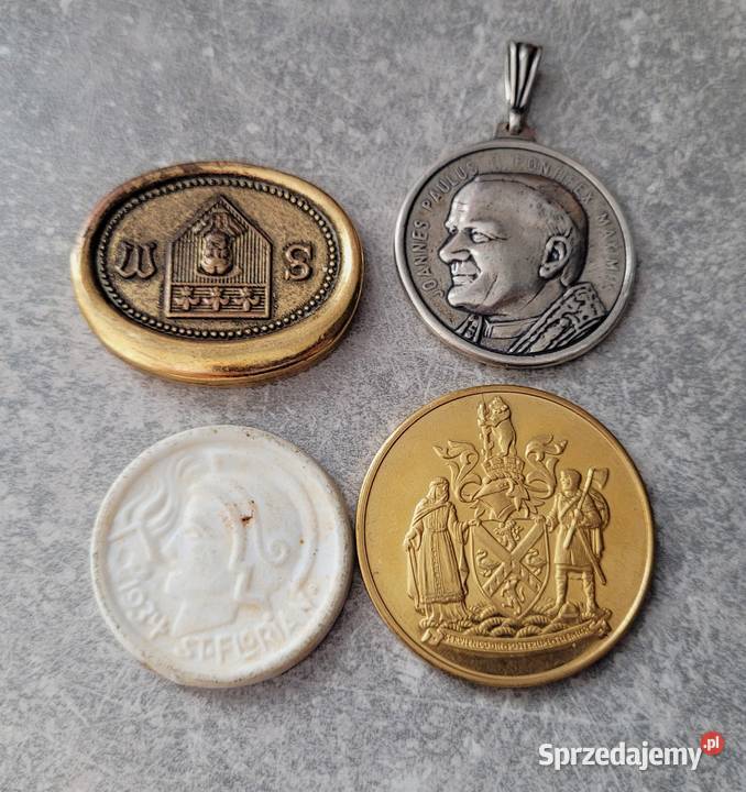 H90 zestaw dużych medalików 4 łódzkie Łask