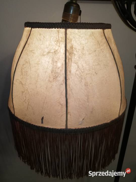 Lampa stojąca z abażurem przedwojenny Antyk Warszawa