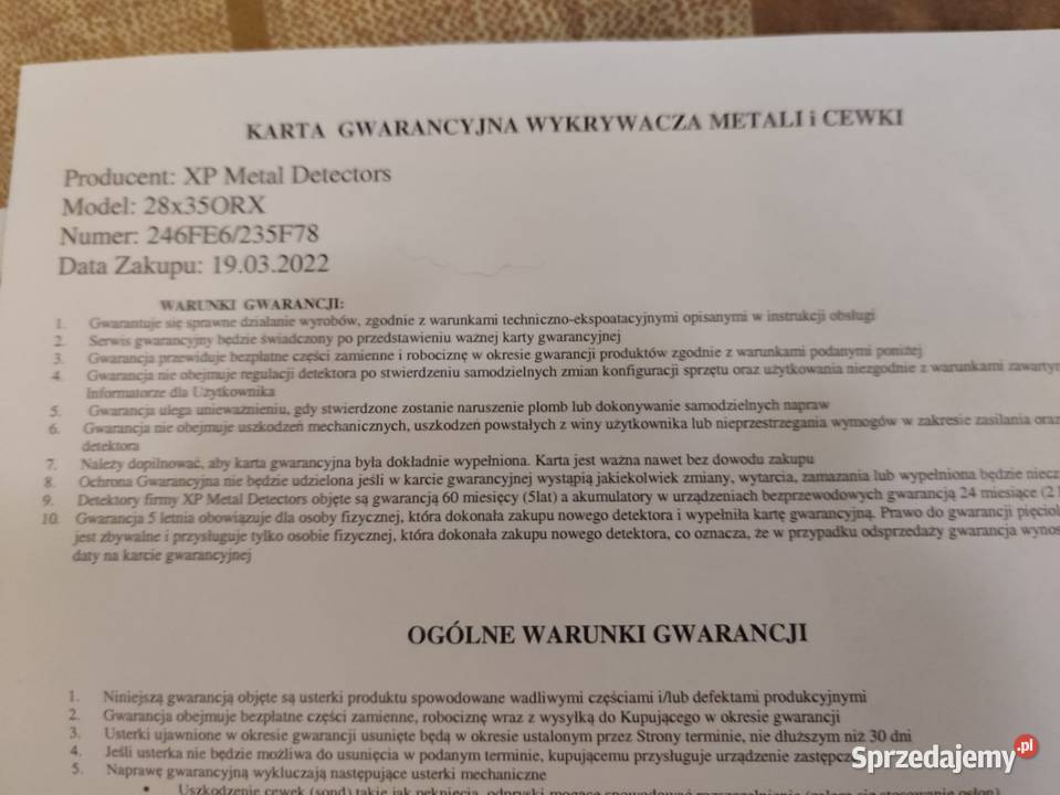 Wykrywacz metali XP ORX RC X35 z cewką 28 sztyca Konstancin-Jeziorna