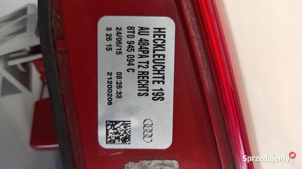 AUDI A5 8T LIFT SLINE LAMPA TYLNA LED PRAWA