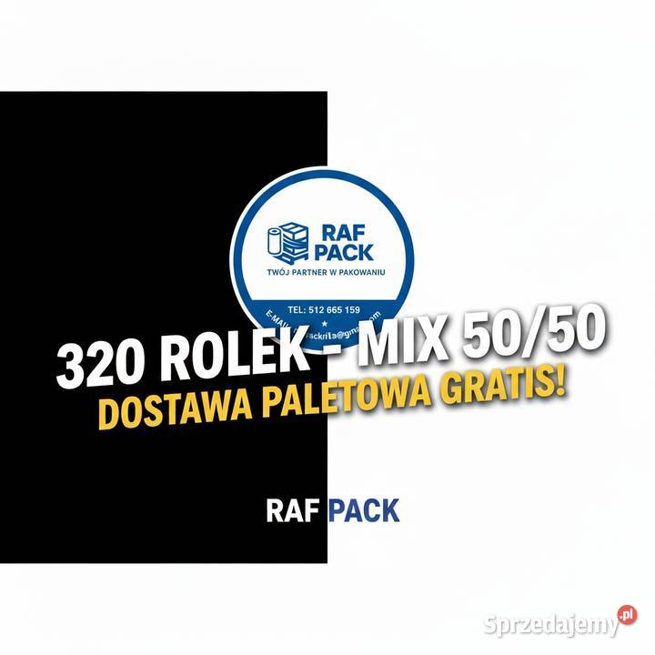 Paleta mix czarna i transparent 320 rolek okazja Produkcja łódzkie Radomsko sprzedam