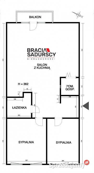 Mieszkanie Kraków Myczkowskiego 61 metrów
