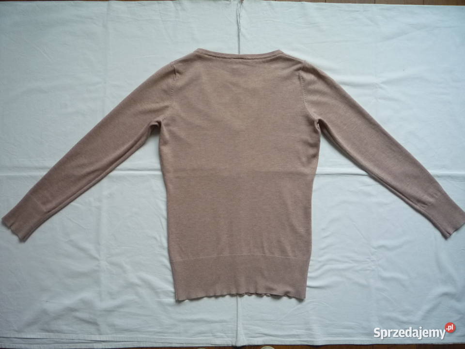 Camaieu 36S Beżowy sweterek dekolt w serek Szczecin