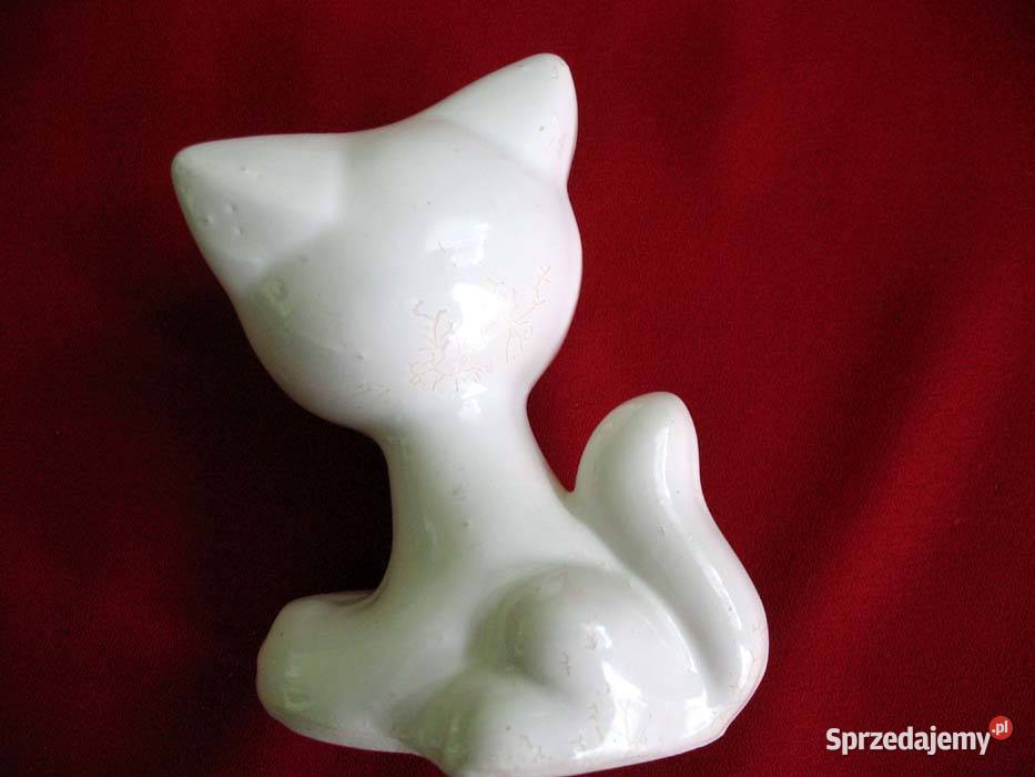 Kot Koteczka z dużymi oczami porcelana 9 x 7 x 5