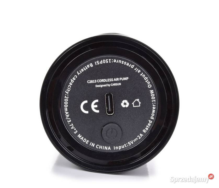 2w1 podróżny ładowany USB AKU KOMPRESOR LATARKA