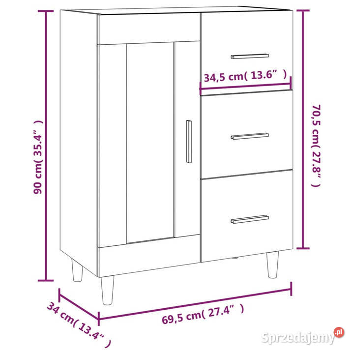 Szafka szary dąb sonoma 695x34x90 materiał mazowieckie Warszawa