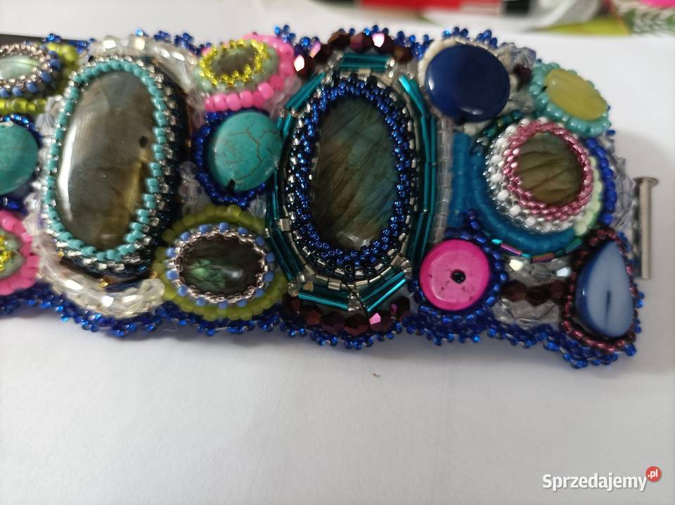 Duuza bransoleta larimaru kamienie beading śląskie Częstochowa