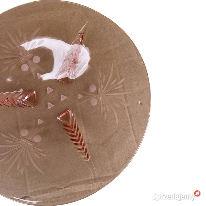 Łososiowa patera art deco Brzozówka Huta Niemen Warszawa sprzedam