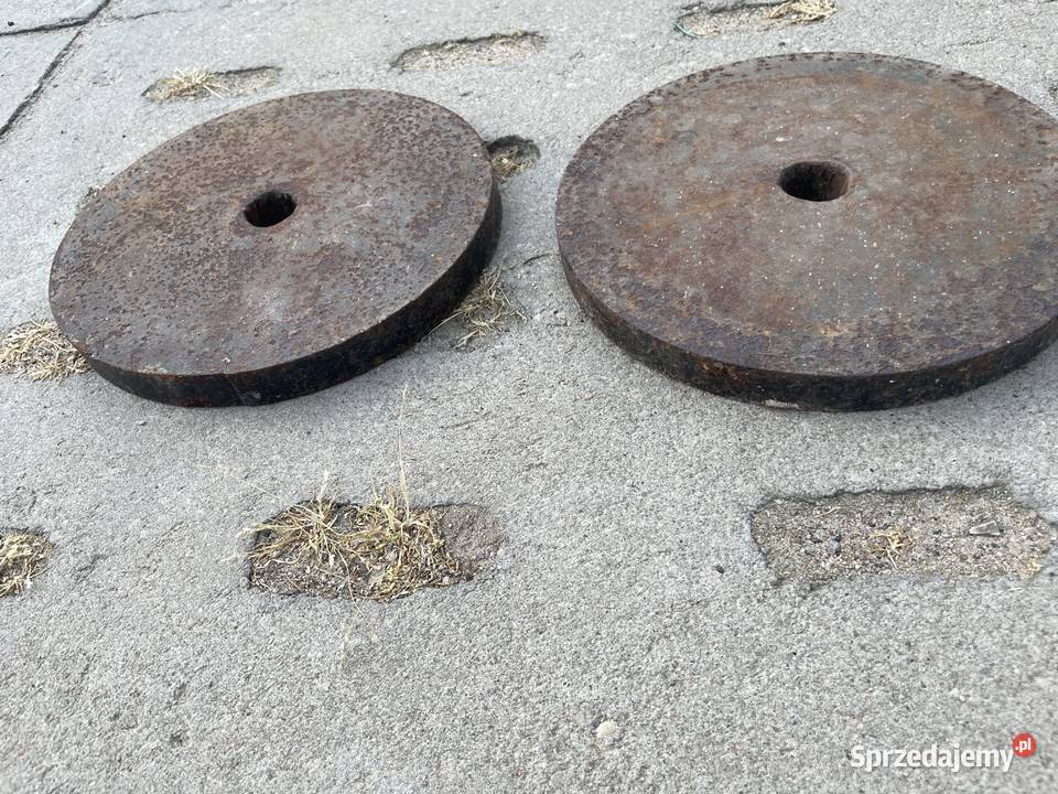 stare stalowe talerze do sztangi PRL Pruszcz Gdański
