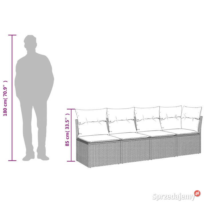 Sofa ogrodowa z poduszkami 4osobowa beż Warszawa sprzedam