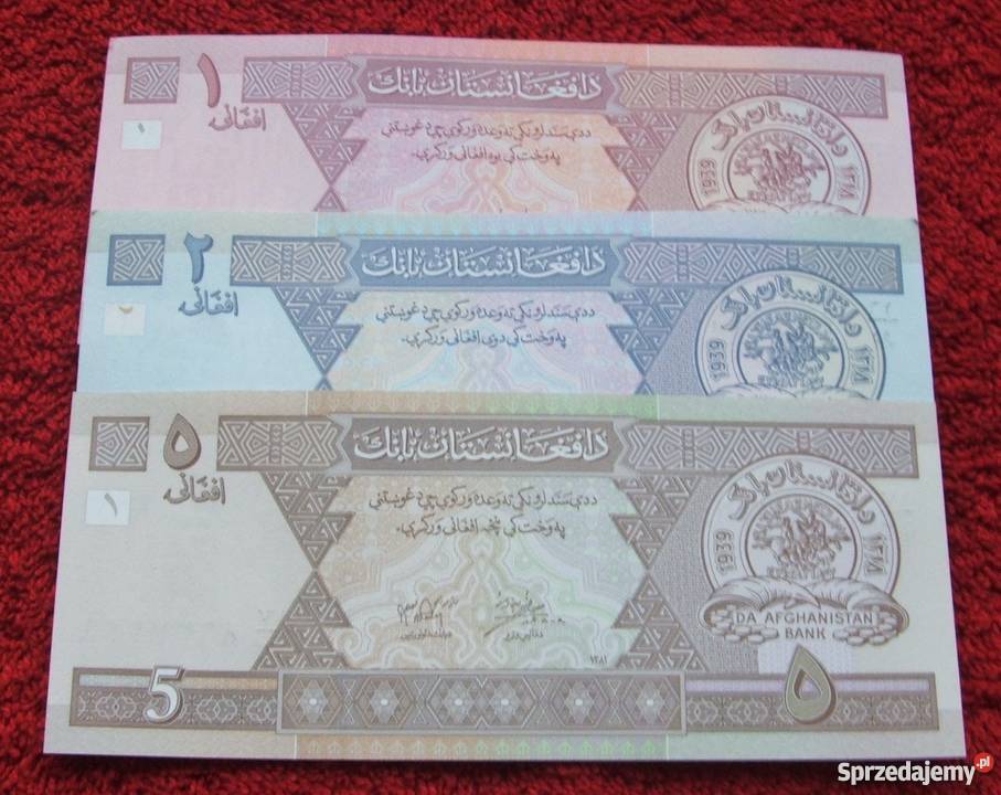 AFGANISTAN Kolekcjonerskie Banknoty Zestaw 3 śląskie Katowice