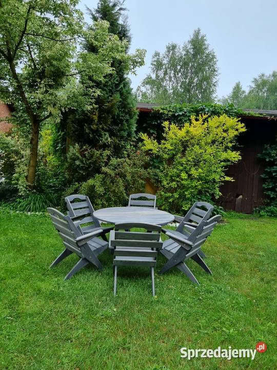 Meble ogrodowe drewniane składane komplet mebli śląskie Kalety