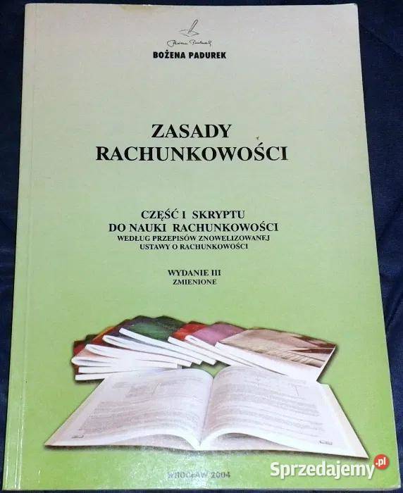 Zasady rachunkowości Cz 1 Skrypt do nauki Chełm sprzedam