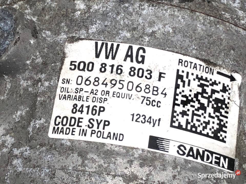 SPRĘŻARKA KLIMATYZACJI VW PASSAT B8 5Q0816803F sprzedam